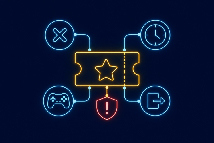 Un ticket bonus relie multiplicateur, délai, jeux admis et retrait